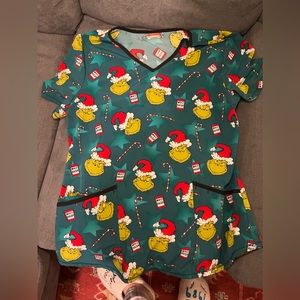 Grinch Scrub Top